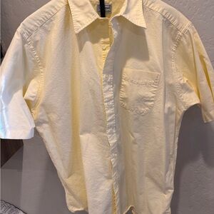 L.L. Bean Light Yellow Casual Button Down Shirt